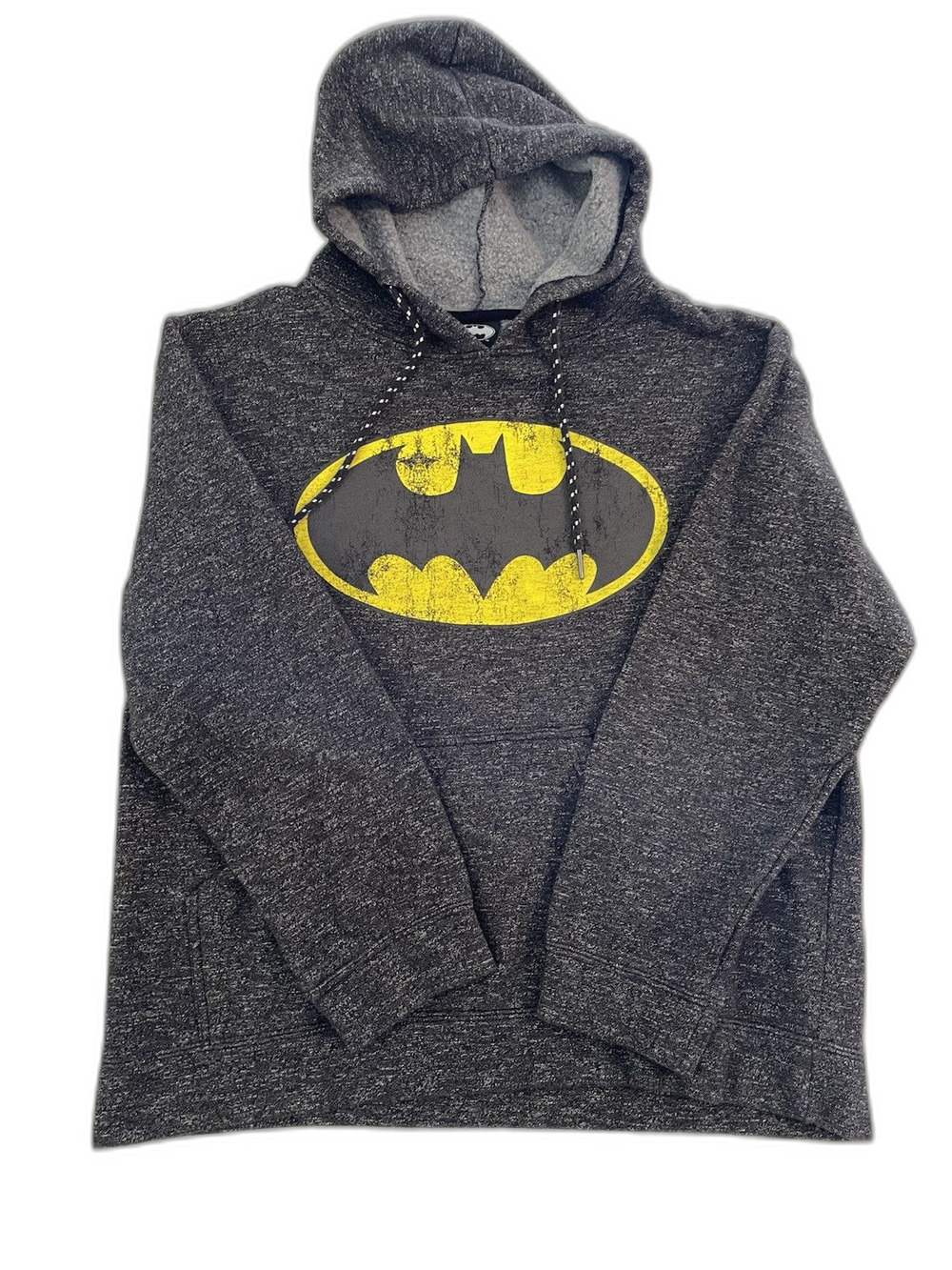 DC Comics Batman Hoodie Men Size Medium Black Pullover Batman Logo Long Sleeve